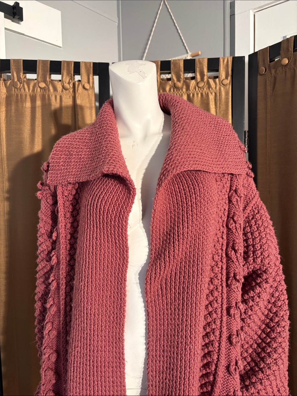 Dusty Rose Oversized Cardigan/Coat